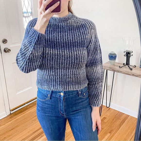 Naadam Ribbed Space Dye Raglan Crewneck Sweater XS - Picture 2 of 9